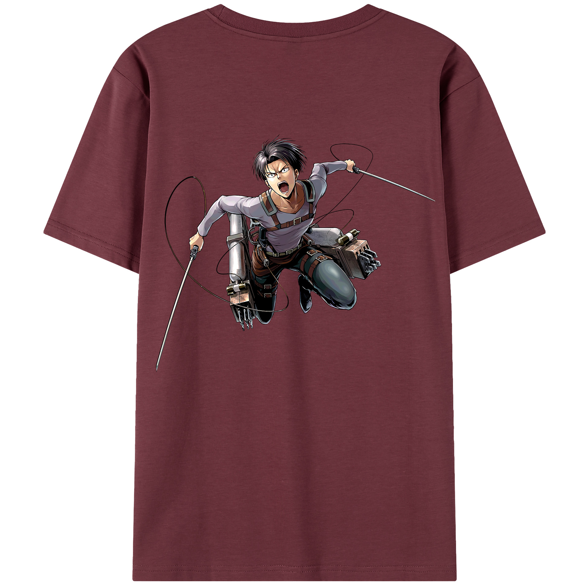 （画像用） 進撃の巨人 リヴァイ·アッカーマン Attack on Titan Levi Ackerman 綿100％半袖Tシャツ（背面プリント）